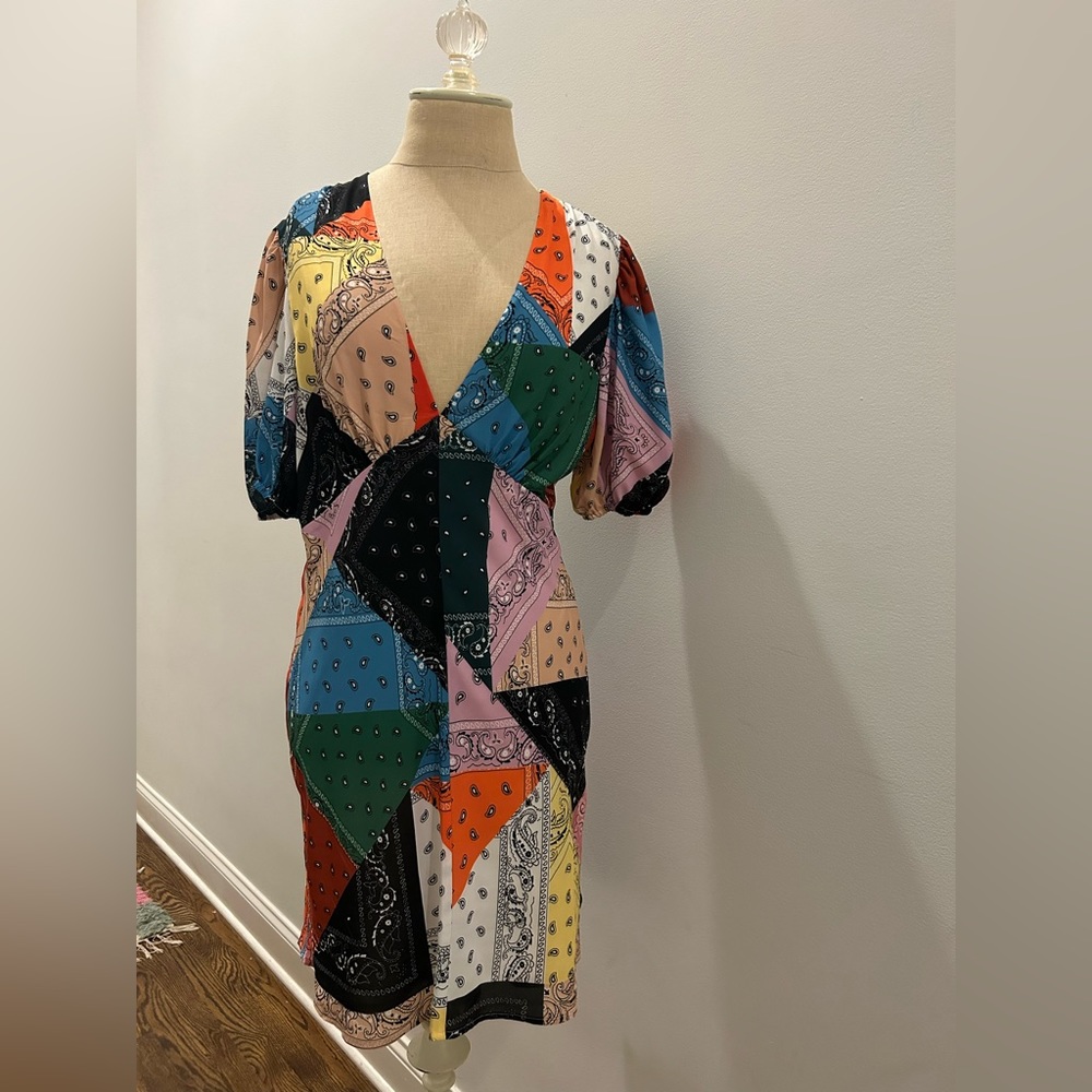 NWT STAUD Bandana Patchwork Dress